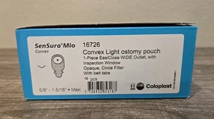 COLOPLAST Convex Light 16726 Mio 1-Piece EasiClose WIDE Outlet Open Box of 10 - Imagen 1 de 6