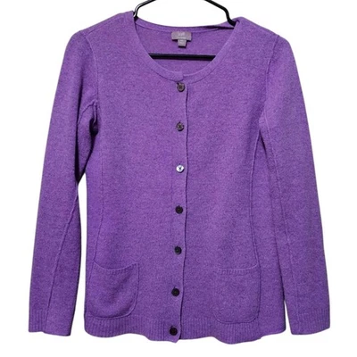 J.Jill Sweater Cardigan Women's Size XS Wool/Cashmere Purple Preppy Quiet Luxury - Image 1 of 4