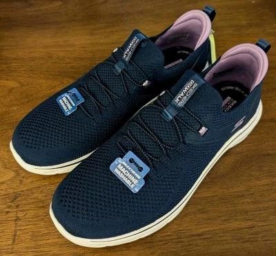 Skechers Go Walk 7 Air Cooled Shoes Womens US Size 11 Navy Blue Lavender NEW - Image 1 of 4