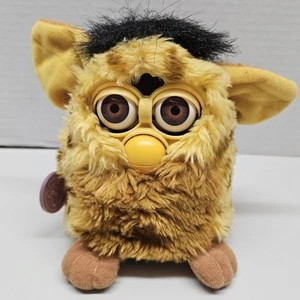 1999 Furby Eidechse Original gelbbraune Flecken arbeiten spricht und bewegt braune Augen - Bild 1 von 10