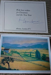 EDWARD HEATH EARLY SIGNED XMAS CARD FEATURING A WINSTON CHURCHILL PAINTING No10 - Picture 1 of 10