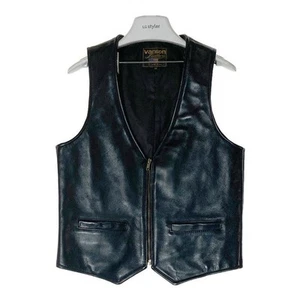 chaleco de cuero vanson negro talla 38 usado - Imagen 1 de 8