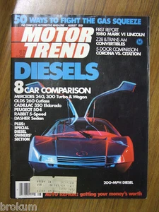 MOTOR TREND AUGUST 1979 200-MPH DIESEL Z-28 & TRANS AM CONVERTIBLES - Picture 1 of 3