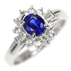 Pt900 Sapphire Diamond Ring 0.68ct D0.26ct - Auth free shipping from Japan- Auth