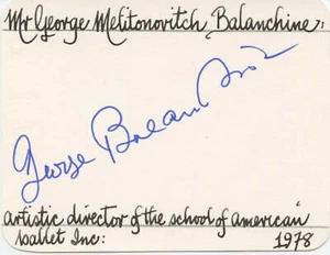 Balanchine, George. (1904–1983)Bold Autograph Signature - Picture 1 of 1