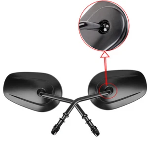 BLACK TAPERED REARVIEW SHORT STEM MIRRORS FOR HARLEY CRUISER TOURING BIKES US - Picture 1 of 11