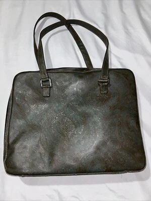 Buxton Organizador Bolso para Laptop Tooled Paisley Maletín Notario Cartera 12.5" x 16.5" Foto 1 de 4