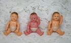 3 Renwal No 8 Baby Boys Dippers Dollhouse Hard Plastic Jointed Arms/Legs USA