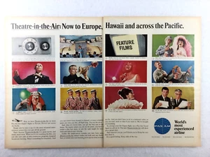 1965 PAN AM AIRLINE Vintage PRINT AD - Theatre In The Air JET - 2 page spread - Bild 1 von 2