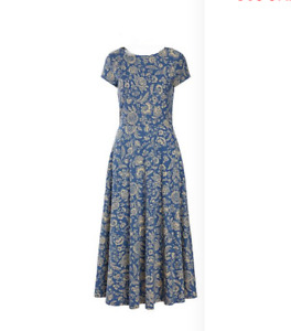 Women's Chaps Floral Midi Dress, 100% Cotton, Color: Blue Jacobian     (po)