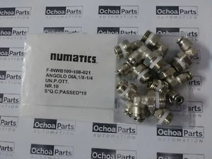 NUMATICS INWB109-108-021 1/8" TUBE x 1/4" NPTF Swivel Elbow (Lote of 5 Pieces) - Picture 1 of 5