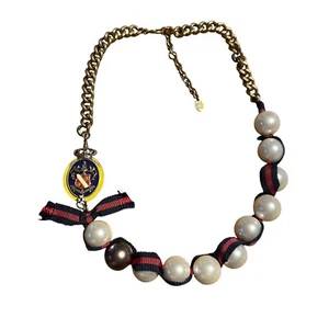 Juicy Couture Necklace Vintage Pearl Ribbon Y2K - Picture 1 of 4