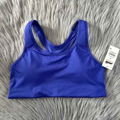 Sujetador deportivo Avia sin aros para mujer talla mediana azul espalda deportiva soporte medio Foto 1 de 4