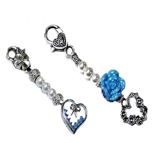 Something Blue charms, clip on handbag, key finder keeper, gift, bride, wedding, - Bild 1 von 4