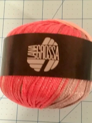 LANA GROSSA - DI MODA - Airy Ribbon Yarn Worsted weight  Pink/Pink/Gray - Image 1 of 3
