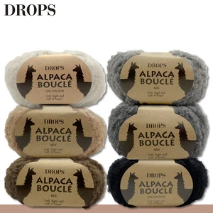 Drops 50g Alpaca Bouclé Effect Yarn Baby Yarn Alpaca Crochet Knitting 6 Colors - Picture 1 of 13