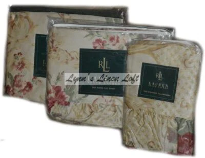 RALPH LAUREN Grosvenor Square Floral QUEEN SHEET SET NEW RARE Cotton Sateen - Image 1 of 4