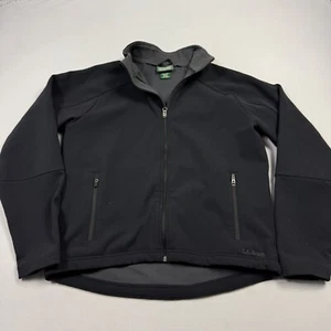L.L. Bean Fleece Lined Jacket Full Zip Nylon Spandex Black Men's Medium - Picture 1 of 10