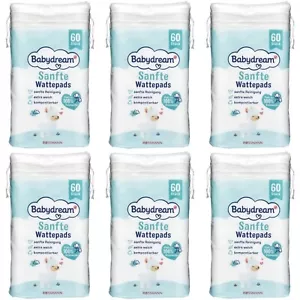 6 x 60 Wattepads | Babydream Wattepads extra weich 100% Baumwolle kompostierbar - Bild 1 von 2