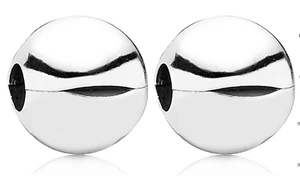 (Pair) PANDORA Retired Sterling Silver Sphere Clips Set 791000 - Picture 1 of 5