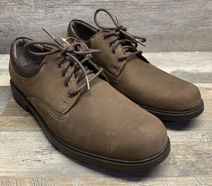 Clarks Brown Leather Dress Casual Waterproof 3M Shoes Men's 10 M - Slightly Used - Picture 1 of 8