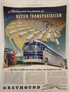 Vintage Greyhound Saturday Evening Post 1947 Ad Great For Framing - Picture 1 of 1