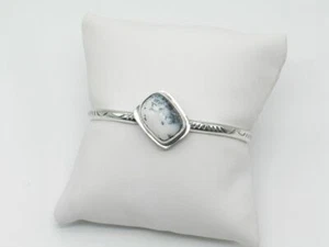 Native American Sterling Silver & White Buffalo Navajo Handmade Bracelet - Picture 1 of 9