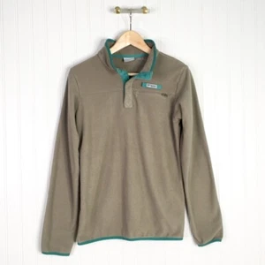 Columbia PFG Girls Fishing Jacket Gray Button Long Sleeve Zip Pocket Pullover XL - Picture 1 of 6