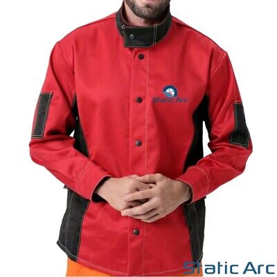 Welding Jacket Flame Spatter Heat Resistant Welders Coat Sleeved Ppe Protection • 36.99£