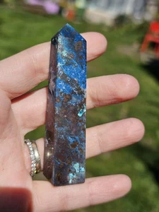 Shattuckite Chrysocolla crystal Point Tower High Grade ✨️ Turquoise Green Blue - Picture 1 of 14