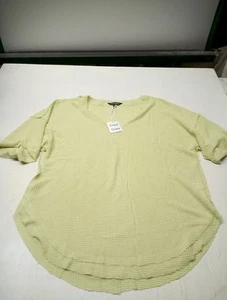 Davi Dani boho Short Sleeve Open crochet Peasant Top Lime Green Size 2XL - Picture 1 of 5