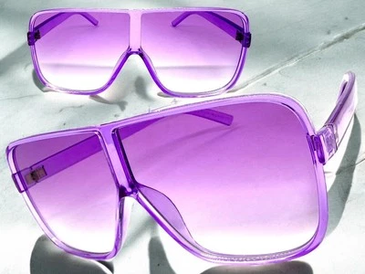 Негабаритный преувеличенный стильный современный ретро щит солнцезащитные очки огромный XL фиолетовая оправа - Изображение 1 из 4