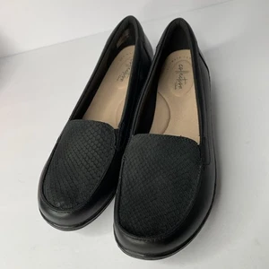 Clarks Ultimate Comfort Ashland Jam Black Snake Loafer Women’s Size 9M New - Picture 1 of 10