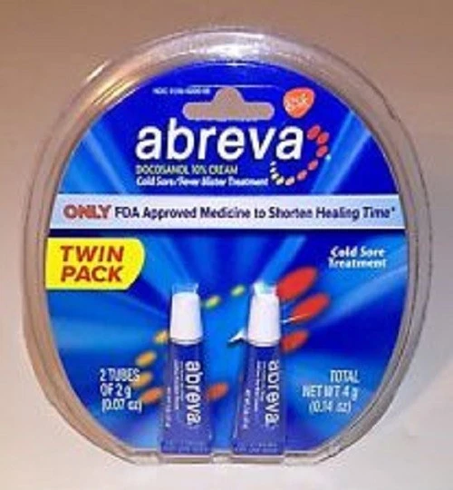 Paquete doble Abreva Docosanol 10 % crema herpes labial fiebre ampolla 0,07 oz caducidad 1/2028+ Foto 1 de 1