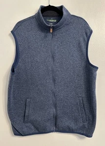 Haggar In Motion Full Zip Vest Men’s Size XL Blue Pockets - Picture 1 of 4