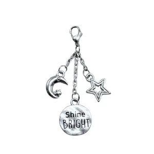 Moon Charm Star Charm Clip On Cluster Set Jewelry Making Car Charm Purse Dangle - Picture 1 of 4