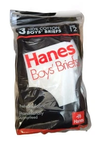 Pack de 3 calzoncillos vintage Hanes para niños ropa interior talla 12 stock muerto nuevos en paquete 1992 nos niños - Imagen 1 de 3