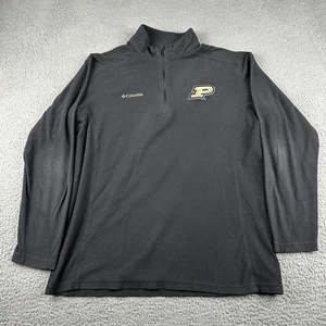 Purdue Boilermakers Shirt Mens Large Black Columbia Football 1/4 Zip Pullover - Picture 1 of 10
