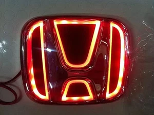 Honda LED 5D Emblem Logo 98mm*80mm 9.8cm*8cm (about 3.86 in*3.15 in) Red From JP - Picture 1 of 7