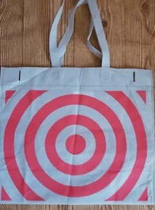 Target Beige & Red Target Design Reusable Fabric Tote Book Bag 15"x17" - Picture 1 of 3