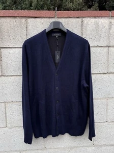 NWT $350 Rag & Bone York Cardigan Wool Cotton Blue Sz 2XL - Picture 1 of 8