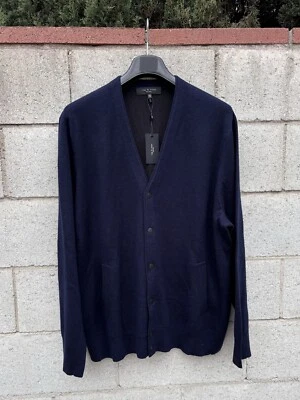 NWT $350 Rag & Bone York Cardigan Wool Cotton Blue Sz 2XL - Image 1 of 4