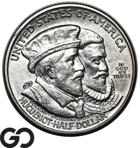 1924 Huguenot Commemorative Half Dollar, Gem BU++ - Picture 1 of 3