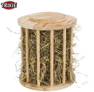 TRIXIE SMALL ANIMAL RABBIT GUINEA PIG LARGE NATURAL WOODEN HAY MANGER 20 X 23 CM - Picture 1 of 9