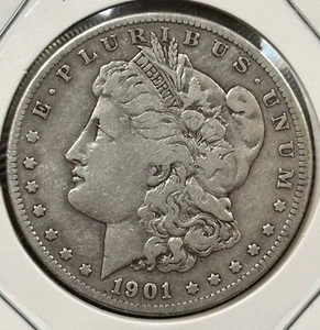 Dólar de plata Morgan 1901 S $1 - se ve en muy buen estado - fecha escasa (#647) - Imagen 1 de 6