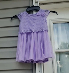  Healthtex Gr. 2T Lila Blumen Mädchen Elegantes Kleid Kurzarm  - Bild 1 von 7