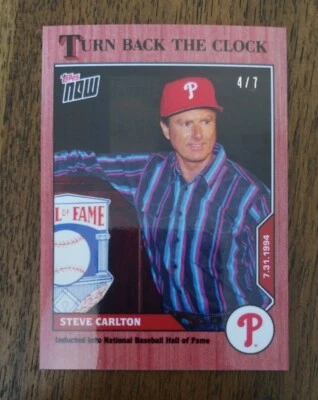 2020 Phillies Topps Now Turn Back the Clock Steve Carlton Red Parallel 4/7 - Image 1 of 2