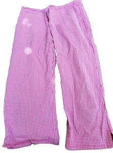 Osh Kosh Genuine Girl Pink Checkered Pants Capris Crop Size 8 Wide Leg - Picture 1 of 7