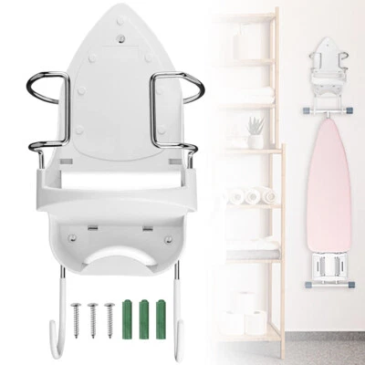 Wandhalterung Bügelbrett Aufhänger m/ Haken Tür Wandmontierter Bügeleisenhalter - Bild 1 von 4