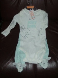 Carters Just One You 6 Mesth ""Mommy's Honey Bunny"" Pascua 2 Piezas NUEVO - Imagen 1 de 2